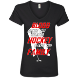 Hockey Family Ladies V-Neck T-shirt