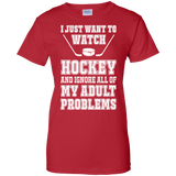 I just want to watch Hockey Ladies Cotton T-Shirt