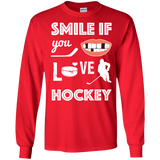Hockey smile Cotton Mens Long Sleeve T-shirt