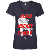 Hockey Family Ladies V-Neck T-shirt