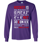 Hockey is easy Cotton Mens Long Sleeve T-shirt