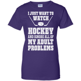 I just want to watch Hockey Ladies Cotton T-Shirt