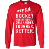 Hockey is better Cotton Mens Long Sleeve T-shirt