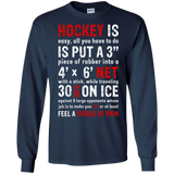 Hockey is easy Cotton Mens Long Sleeve T-shirt