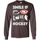 Hockey smile Cotton Mens Long Sleeve T-shirt