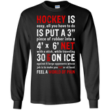 Hockey is easy Cotton Mens Long Sleeve T-shirt