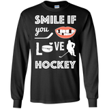 Hockey smile Cotton Mens Long Sleeve T-shirt