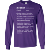 Hockey definition Cotton Mens Long Sleeve T-shirt