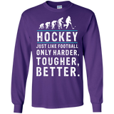 Hockey is better Cotton Mens Long Sleeve T-shirt