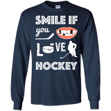 Hockey smile Cotton Mens Long Sleeve T-shirt