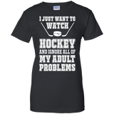 I just want to watch Hockey Ladies Cotton T-Shirt