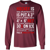 Hockey is easy Cotton Mens Long Sleeve T-shirt