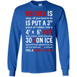 Hockey is easy Cotton Mens Long Sleeve T-shirt