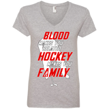 Hockey Family Ladies V-Neck T-shirt