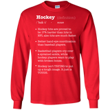 Hockey definition Cotton Mens Long Sleeve T-shirt