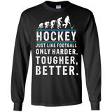 Hockey is better Cotton Mens Long Sleeve T-shirt