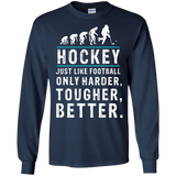 Hockey is better Cotton Mens Long Sleeve T-shirt