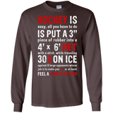 Hockey is easy Cotton Mens Long Sleeve T-shirt