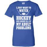 I just want to watch Hockey Ladies Cotton T-Shirt