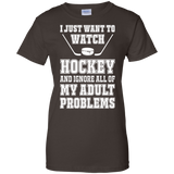 I just want to watch Hockey Ladies Cotton T-Shirt