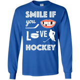 Hockey smile Cotton Mens Long Sleeve T-shirt