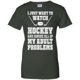 I just want to watch Hockey Ladies Cotton T-Shirt