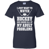 I just want to watch Hockey Ladies Cotton T-Shirt