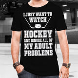 I just want to watch Hockey Cotton T-Shirt